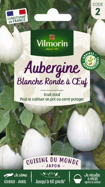 Potagères - Aubergine Blanche Ronde à Œuf - Cuisine du Monde - PACKAGING_RECTO